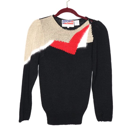 Vintage Sweaters - Cinzano VINTAGE Art Deco Crew Neck Sweater S
